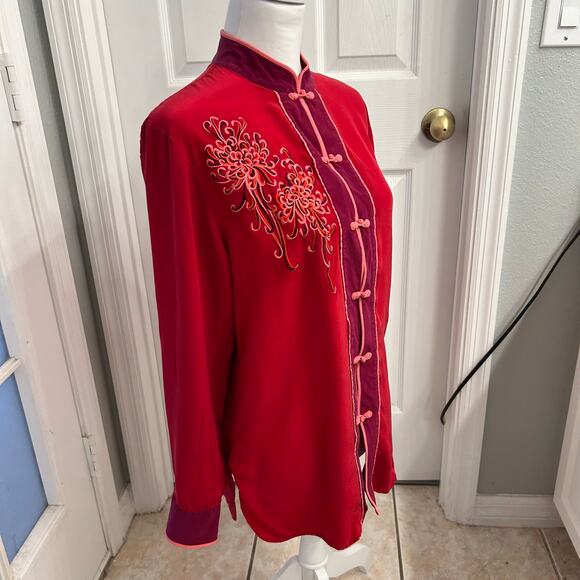 Avant Garde Bob Mackie Wearable Art 100% Silk Embroidered Jacket Top – Size M - Picture 5 of 6